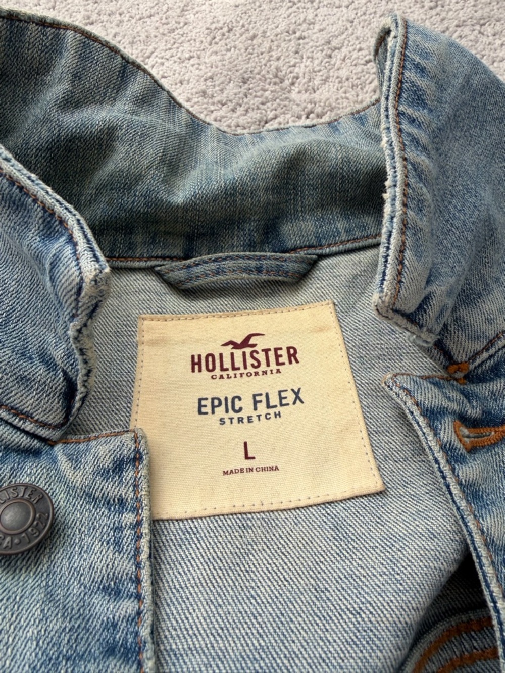 Hollister Light Blue Denim Jacket - Epic Flex - Picture 3 of 5